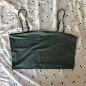 Express Olive Green Strapless Top